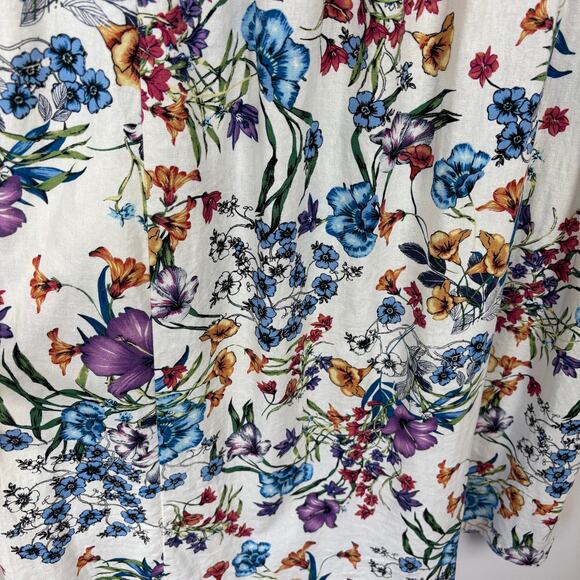 Chadwicks of Boston Petite Large Sleeveless Midi Maxi Dress Linen Blend Floral - Picture 5 of 7